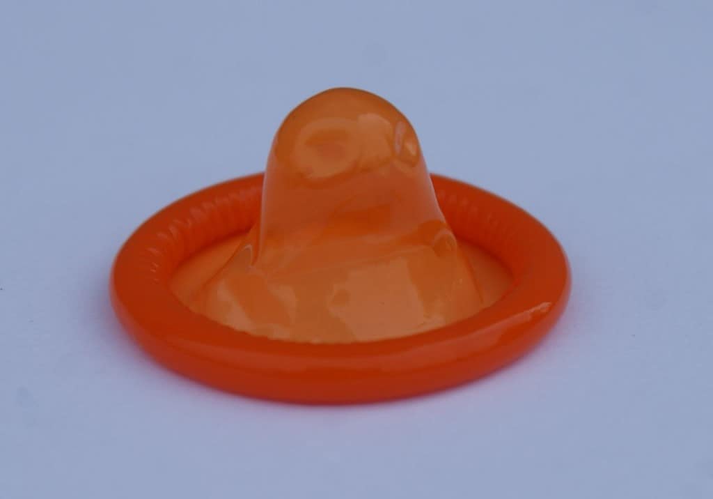 Empty rolled condom