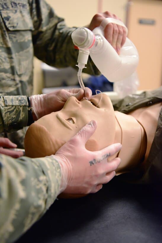 Intubated sim man mannikin